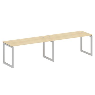 Metal System Quattro 5x5 50БО.СМ-2.4 (Акация лорка/Серый) Рабочая станция на 2 раб.места на О-образном м/к