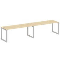 Metal System Quattro 5x5 50БО.СМ-2.5 (Акация лорка/Серый) Рабочая станция на 2 раб.места на О-образном м/к