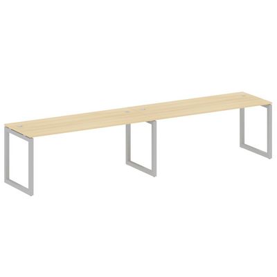 Metal System Quattro 5x5 50БО.СМ-2.5 (Акация лорка/Серый) Рабочая станция на 2 раб.места на О-образном м/к