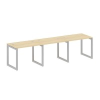 Metal System Quattro 5x5 50БО.СМ-3.1 (Акация лорка/Серый) Рабочая станция на 3 раб.места на О-образном м/к