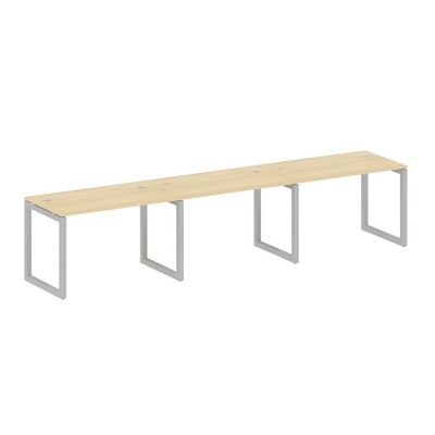 Metal System Quattro 5x5 50БО.СМ-3.2 (Акация лорка/Серый) Рабочая станция на 3 раб.места на О-образном м/к