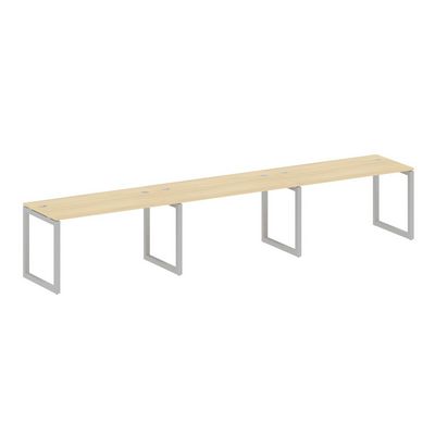 Metal System Quattro 5x5 50БО.СМ-3.3 (Акация лорка/Серый) Рабочая станция на 3 раб.места на О-образном м/к