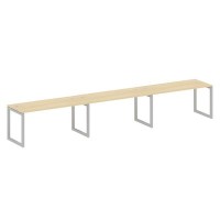 Metal System Quattro 5x5 50БО.СМ-3.4 (Акация лорка/Серый) Рабочая станция на 3 раб.места на О-образном м/к