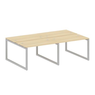 Metal System Quattro 5x5 50БО.СМ-4.2 (Акация лорка/Серый) Рабочая станция на 4 раб.места на О-образном м/к