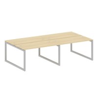 Metal System Quattro 5x5 50БО.СМ-4.3 (Акация лорка/Серый) Рабочая станция на 4 раб.места на О-образном м/к