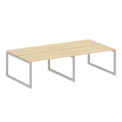 Metal System Quattro 5x5 50БО.СМ-4.3 (Акация лорка/Серый) Рабочая станция на 4 раб.места на О-образном м/к