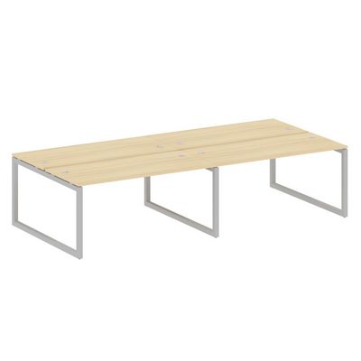 Metal System Quattro 5x5 50БО.СМ-4.4 (Акация лорка/Серый) Рабочая станция на 4 раб.места на О-образном м/к