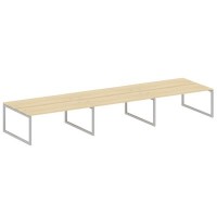 Metal System Quattro 5x5 50БО.СМ-6.5 (Акация лорка/Серый) Рабочая станция на 6 раб.мест на О-образном м/к