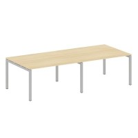 Metal System Quattro 5x5 50БП.ПРГ-2.3 (Акация лорка/Серый) Переговорный стол на П-образном м/к