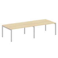 Metal System Quattro 5x5 50БП.ПРГ-2.4 (Акация лорка/Серый) Переговорный стол на П-образном м/к