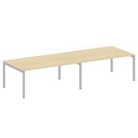 Metal System Quattro 5x5 50БП.ПРГ-2.5 (Акация лорка/Серый) Переговорный стол на П-образном м/к