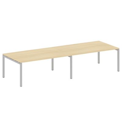 Metal System Quattro 5x5 50БП.ПРГ-2.5 (Акация лорка/Серый) Переговорный стол на П-образном м/к