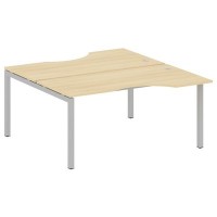 Metal System Quattro 5x5 50БП.РАС-СА-2.1 (Акация лорка/Серый) Рабочая станция криволинейная на П-образном м/к