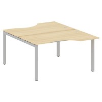 Metal System Quattro 5x5 50БП.РАС-СА-2.2 (Акация лорка/Серый) Рабочая станция криволинейная на П-образном м/к