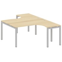 Metal System Quattro 5x5 50БП.РАС-СА-2.4 (Акация лорка/Серый) Рабочая станция криволинейная на П-образном м/к