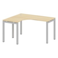 Metal System Quattro 5x5 50БП.СА-3 Л (Акация лорка/Серый) Стол криволинейный левый на П-образном м/к