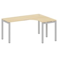 Metal System Quattro 5x5 50БП.СА-4 Пр (Акация лорка/Серый) Стол криволинейный правый на П-образном м/к