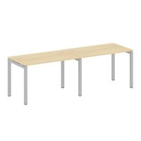 Metal System Quattro 5x5 50БП.СМ-2.2 (Акация лорка/Серый) Рабочая станция на 2 раб.места на П-образном м/к