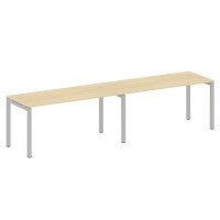 Metal System Quattro 5x5 50БП.СМ-2.4 (Акация лорка/Серый) Рабочая станция на 2 раб.места на П-образном м/к