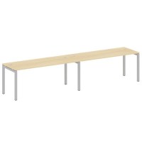 Metal System Quattro 5x5 50БП.СМ-2.5 (Акация лорка/Серый) Рабочая станция на 2 раб.места на П-образном м/к