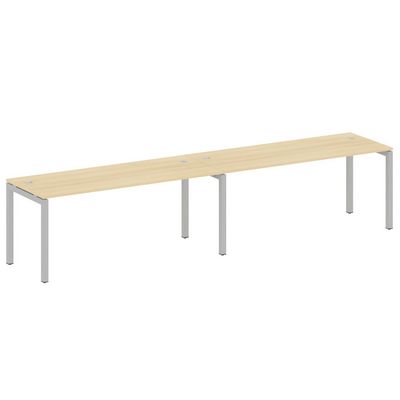 Metal System Quattro 5x5 50БП.СМ-2.5 (Акация лорка/Серый) Рабочая станция на 2 раб.места на П-образном м/к