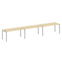 Metal System Quattro 5x5 50БП.СМ-3.4 (Акация лорка/Серый) Рабочая станция на 3 раб.места на П-образном м/к