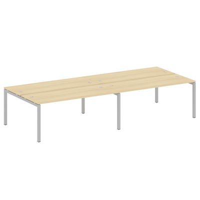 Metal System Quattro 5x5 50БП.СМ-4.5 (Акация лорка/Серый) Рабочая станция на 4 раб.места на П-образном м/к