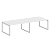 Metal System Quattro 5x5 50БО.ПРГ-2.4 (Белый/Серый) Переговорный стол на О-образном м/к
