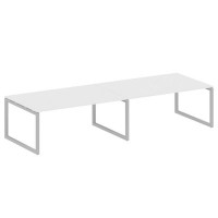 Metal System Quattro 5x5 50БО.ПРГ-2.5 (Белый/Серый) Переговорный стол на О-образном м/к