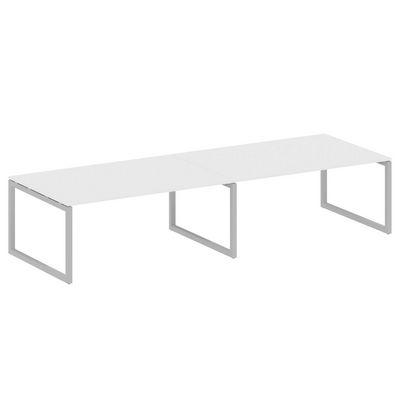 Metal System Quattro 5x5 50БО.ПРГ-2.5 (Белый/Серый) Переговорный стол на О-образном м/к