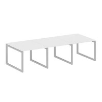 Metal System Quattro 5x5 50БО.ПРГ-3.1 (Белый/Серый) Переговорный стол на О-образном м/к