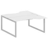 Metal System Quattro 5x5 50БО.РАС-СА-2.1 (Белый/Серый) Рабочая станция криволинейная на О-образном м/к