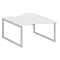 Metal System Quattro 5x5 50БО.РАС-СА-2.2 (Белый/Серый) Рабочая станция криволинейная на О-образном м/к