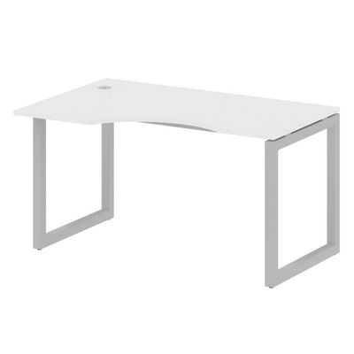 Metal System Quattro 5x5 50БО.СА-2 Л (Белый/Серый) Стол криволинейный левый на О-образном м/к