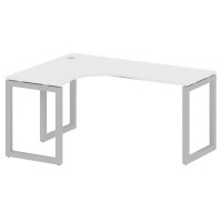 Metal System Quattro 5x5 50БО.СА-4 Л (Белый/Серый) Стол криволинейный левый на О-образном м/к