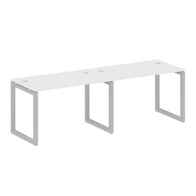 Metal System Quattro 5x5 50БО.СМ-2.2 (Белый/Серый) Рабочая станция на 2 раб.места на О-образном м/к