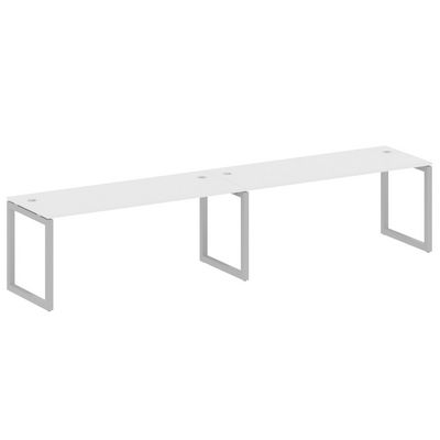 Metal System Quattro 5x5 50БО.СМ-2.5 (Белый/Серый) Рабочая станция на 2 раб.места на О-образном м/к