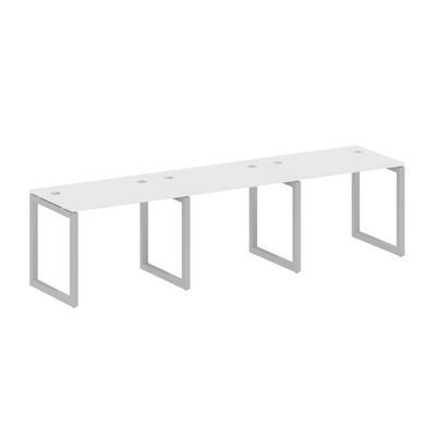 Metal System Quattro 5x5 50БО.СМ-3.1 (Белый/Серый) Рабочая станция на 3 раб.места на О-образном м/к