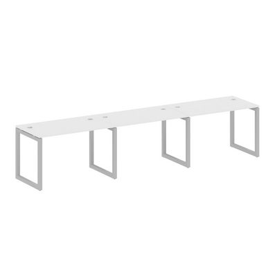 Metal System Quattro 5x5 50БО.СМ-3.2 (Белый/Серый) Рабочая станция на 3 раб.места на О-образном м/к