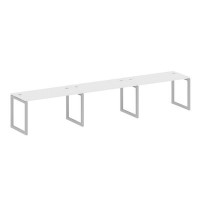 Metal System Quattro 5x5 50БО.СМ-3.3 (Белый/Серый) Рабочая станция на 3 раб.места на О-образном м/к