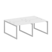 Metal System Quattro 5x5 50БО.СМ-4.1 (Белый/Серый) Рабочая станция на 4 раб.места на О-образном м/к