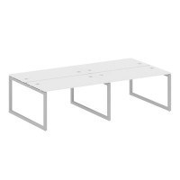 Metal System Quattro 5x5 50БО.СМ-4.3 (Белый/Серый) Рабочая станция на 4 раб.места на О-образном м/к