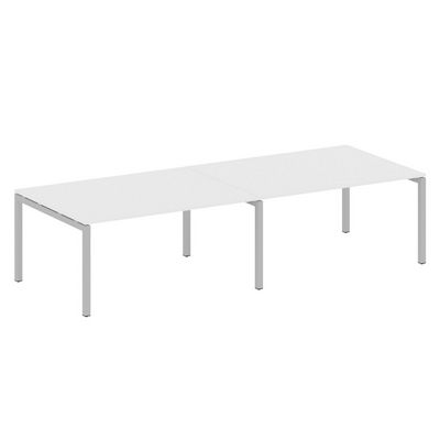 Metal System Quattro 5x5 50БП.ПРГ-2.4 (Белый/Серый) Переговорный стол на П-образном м/к