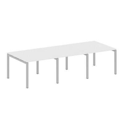 Metal System Quattro 5x5 50БП.ПРГ-3.1 (Белый/Серый) Переговорный стол на П-образном м/к