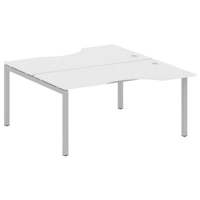 Metal System Quattro 5x5 50БП.РАС-СА-2.1 (Белый/Серый) Рабочая станция криволинейная на П-образном м/к