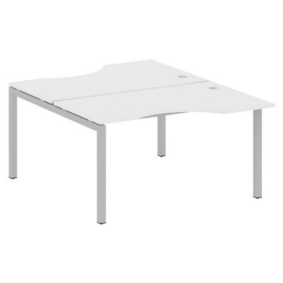 Metal System Quattro 5x5 50БП.РАС-СА-2.2 (Белый/Серый) Рабочая станция криволинейная на П-образном м/к