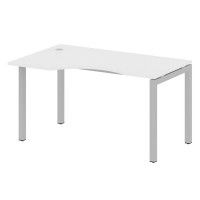 Metal System Quattro 5x5 50БП.СА-2 Л (Белый/Серый) Стол криволинейный левый на П-образном м/к