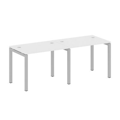 Metal System Quattro 5x5 50БП.СМ-2.1 (Белый/Серый) Рабочая станция на 2 раб.места на П-образном м/к