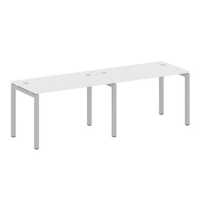 Metal System Quattro 5x5 50БП.СМ-2.2 (Белый/Серый) Рабочая станция на 2 раб.места на П-образном м/к