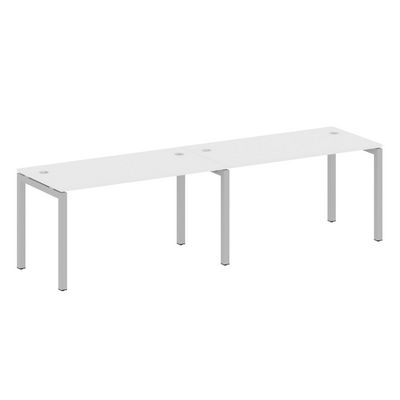 Metal System Quattro 5x5 50БП.СМ-2.3 (Белый/Серый) Рабочая станция на 2 раб.места на П-образном м/к